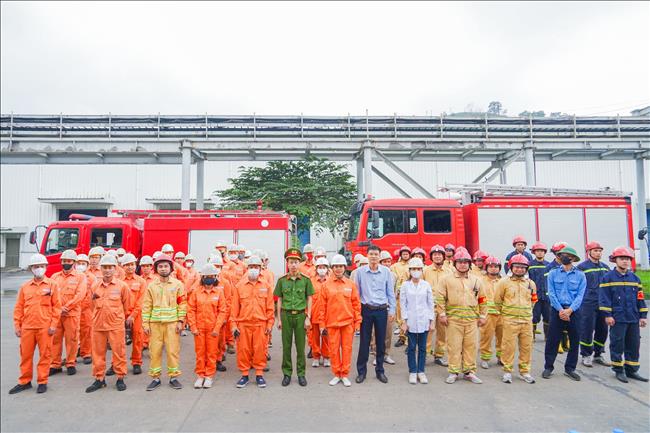 Nhiệt điện Quảng Ninh tổ chức thực tập phương án chữa cháy nhiều lực lượng năm 2024
